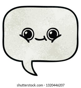 retro grunge texture cartoon of a speech bubble