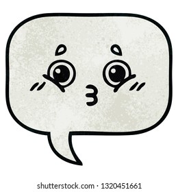 caricatura de textura retro grunge de una burbuja de habla