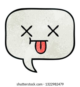 retro grunge texture cartoon of a speech bubble