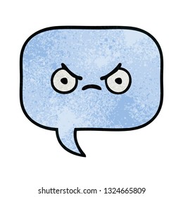 retro grunge texture cartoon of a speech bubble