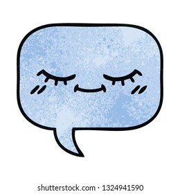 retro grunge texture cartoon of a speech bubble