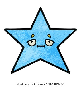 retro grunge texture cartoon of a star fish