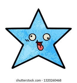 retro grunge texture cartoon of a star fish