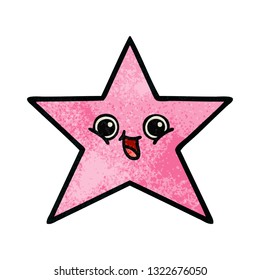 retro grunge texture cartoon of a star fish