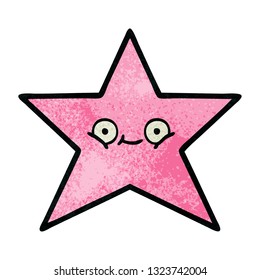 retro grunge texture cartoon of a star fish