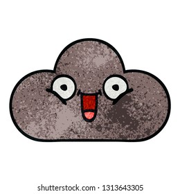 retro grunge texture cartoon of a storm cloud