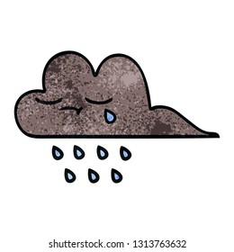 retro grunge texture cartoon of a storm rain cloud