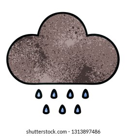 retro grunge texture cartoon of a storm rain cloud
