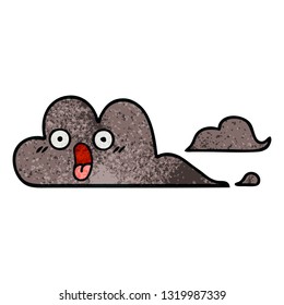 retro grunge texture cartoon of a storm cloud