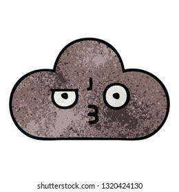 retro grunge texture cartoon of a storm cloud