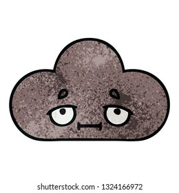retro grunge texture cartoon of a storm cloud