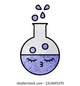 retro grunge texture cartoon of a test tube