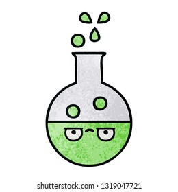 retro grunge texture cartoon of a test tube