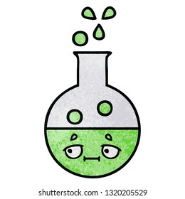 retro grunge texture cartoon of a test tube