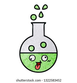retro grunge texture cartoon of a test tube