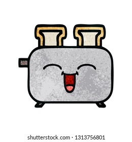 retro grunge texture cartoon of a of a toaster