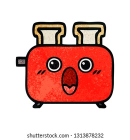 retro grunge texture cartoon of a of a toaster