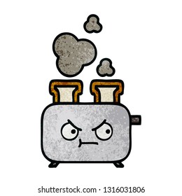 retro grunge texture cartoon of a of a toaster