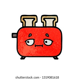 retro grunge texture cartoon of a of a toaster