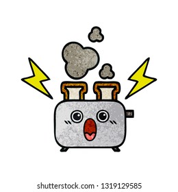 retro grunge texture cartoon of a of a toaster