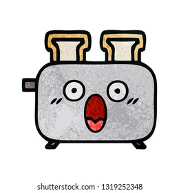 retro grunge texture cartoon of a of a toaster