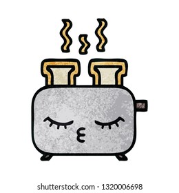 retro grunge texture cartoon of a of a toaster