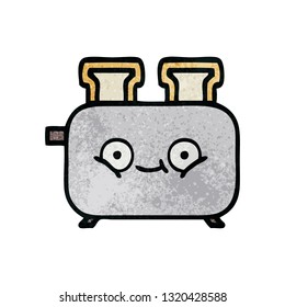 Retro-Grunge Textur-Cartoon eines Toaster