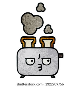 retro grunge texture cartoon of a of a toaster