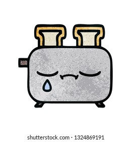 retro grunge texture cartoon of a of a toaster