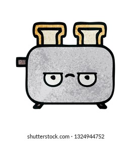 retro grunge texture cartoon of a of a toaster