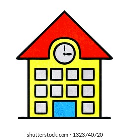 retro grunge texture cartoon of a town house