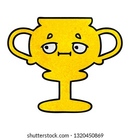 caricatura de textura retro grunge de un trofeo