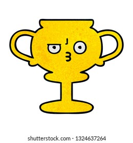 caricatura de textura retro grunge de un trofeo