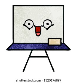 retro grunge texture cartoon of a white board