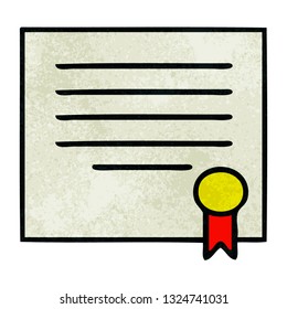retro grunge texture cartoon of a work diploma 