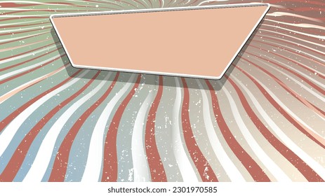 Retro grunge vintage radial  frame. Dirty spiral sunbeam template. Abstract textured wave ray background.