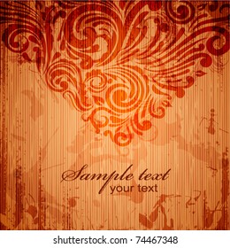 Retro grungy background with scrolls - eps10