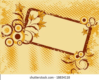 retro grungy vector background with copy space