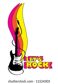 retro guitar vector
