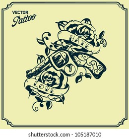 Retro Gun Tattoo