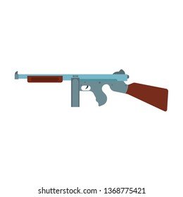 Retro gun vector icon weapon illustration design. Cartoon vintage handgun military west. Gangster criminal rifle