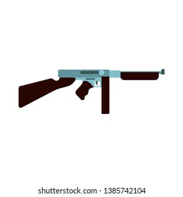 Retro gun vector icon weapon illustration design. Cartoon vintage handgun military west. Gangster criminal rifle