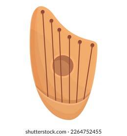 Retro gusli icon cartoon vector. Kantele music. Traditional string