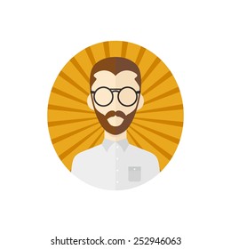 retro guy - hipster man cartoon