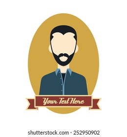 retro guy - hipster man cartoon