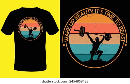 Retro gym t shirt design 