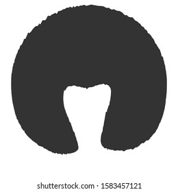 Retro haircut afro Cartoon vector illustration Curly head.