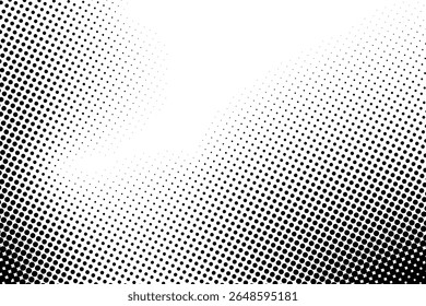 Retro halftone dot pattern in bold black and white, ideal for comic book effects, pop art themes, and dynamic graphic compositions.