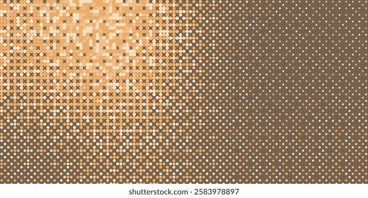 Retro Halftone in Earthy Tones: Pixelated Transition of Warm Browns
