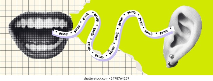 Retro Halftone Gossip Communication Concept